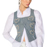 Front View Heart On Denim Vest