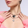 Front View Heart On Lock Necklace Set