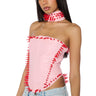 Front View Heartbreaker Faux Leather Spike Detail Corset