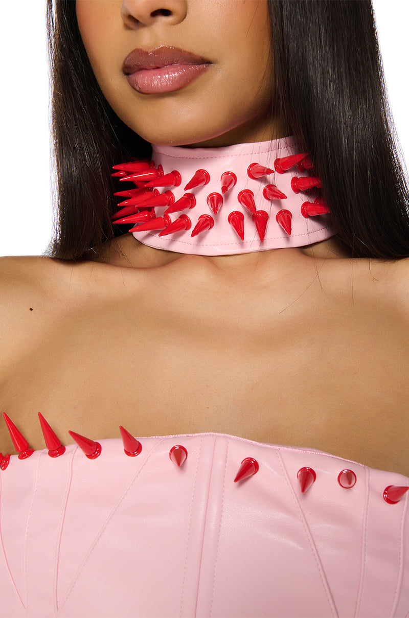 HEART BREAKER SPIKE CHOKER NECKLACE view 0