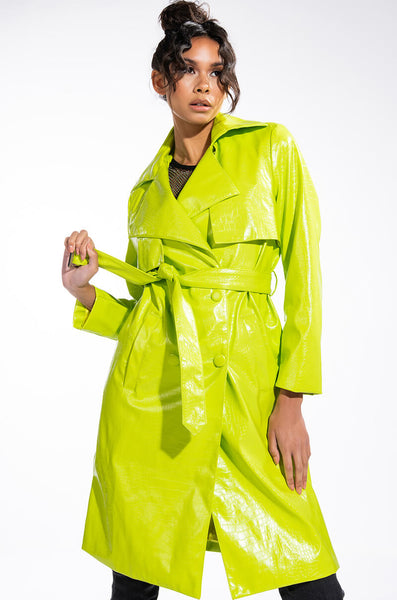 AKIRA good CROC NEON TRENCH COAT