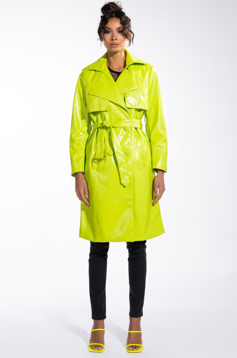 HEARTS ON FIRE NEON CROC TRENCH JACKET – AKIRA