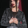 Front View Heavy Hitter Diamond Stud Crop Blazer