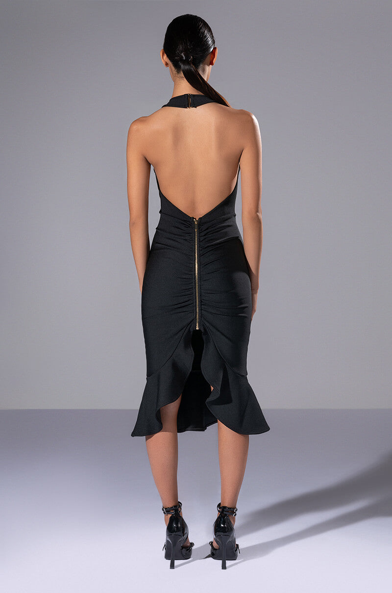 HEIRESS SLEEVELESS PEPLUM DRESS IN BLACK AKIRA HEIRESS SLEEVELESS PEPLUM DRESS IN BLACK AKIRA