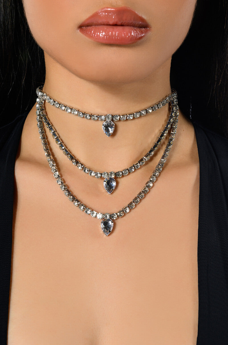 HER ROYAL HIGHNESS LAYERED RHINESTONE NECKLACE view 0