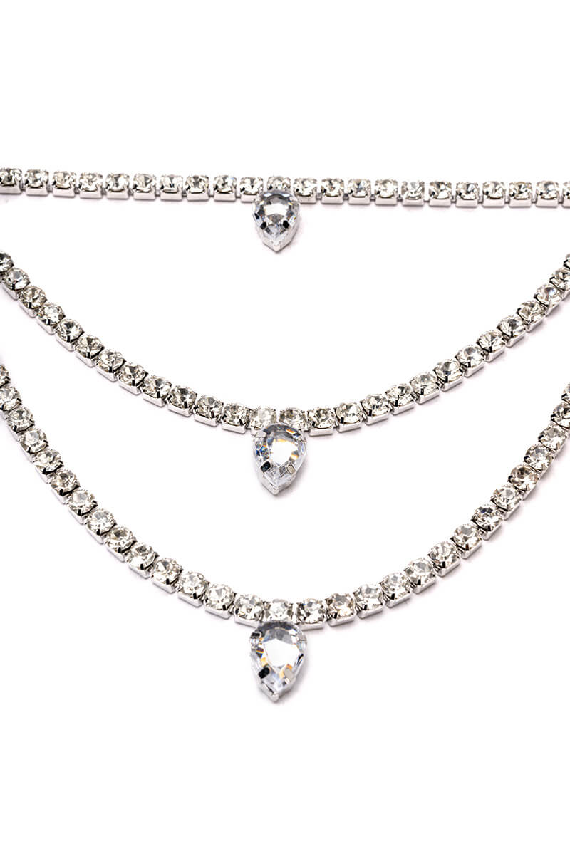 Back View Her Royal Highness Layered Rhinestone Necklace
