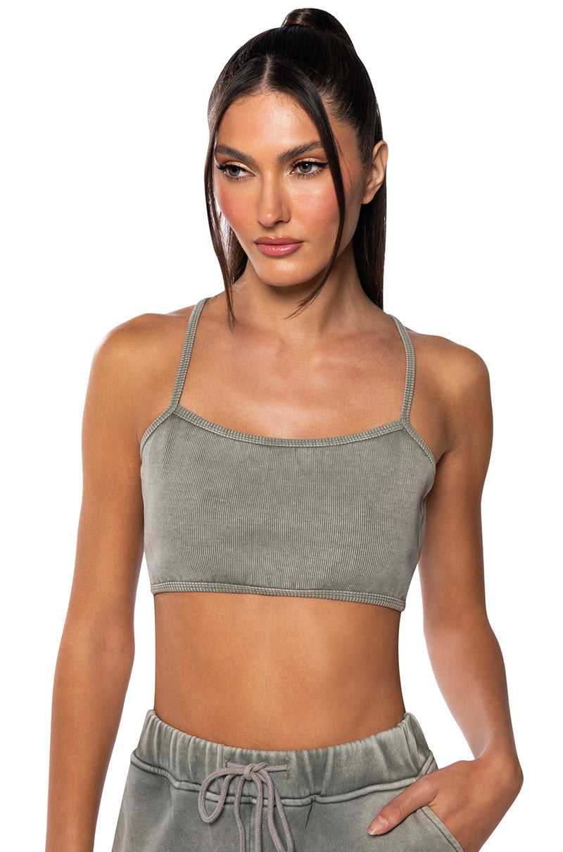 HERE COMES THE HURRICANE RIBBED KNIT BRALETTE view 0