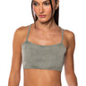 Front View Here Comes The Hurricane Ribbed Knit Bralette