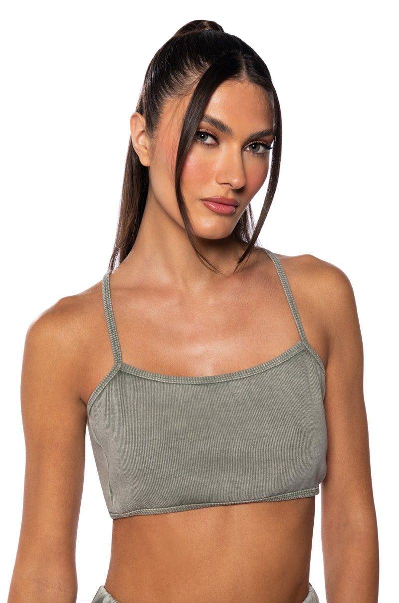 Side View Here Comes The Hurricane Ribbed Knit Bralette