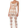 Front View Here Comes The Sun Crochet Halter Neck Maxi Dress