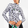 Front View Here Kitty Kitty Long Sleeve Mock Neck Cheeky Bodysuit