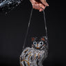 Front View Here Kitty Kitty Rhinestone Clutch