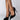 Front View Here To Stay Stiletto Pointed Toe Pump in Black Patent