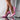 Front View Here To Stay Stiletto Pointed Toe Pump in Pink Patent