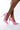 Side View Here To Stay Stiletto Pointed Toe Pump in Pink Patent