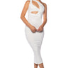 Front View Here We Go Again Double Layer Maxi Dress In White