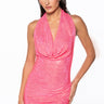 Front View Hey Boo Rhinestone Mini Dress In Pink