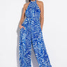 Front View Hey There Halter Top Wide Leg Jumpsuit