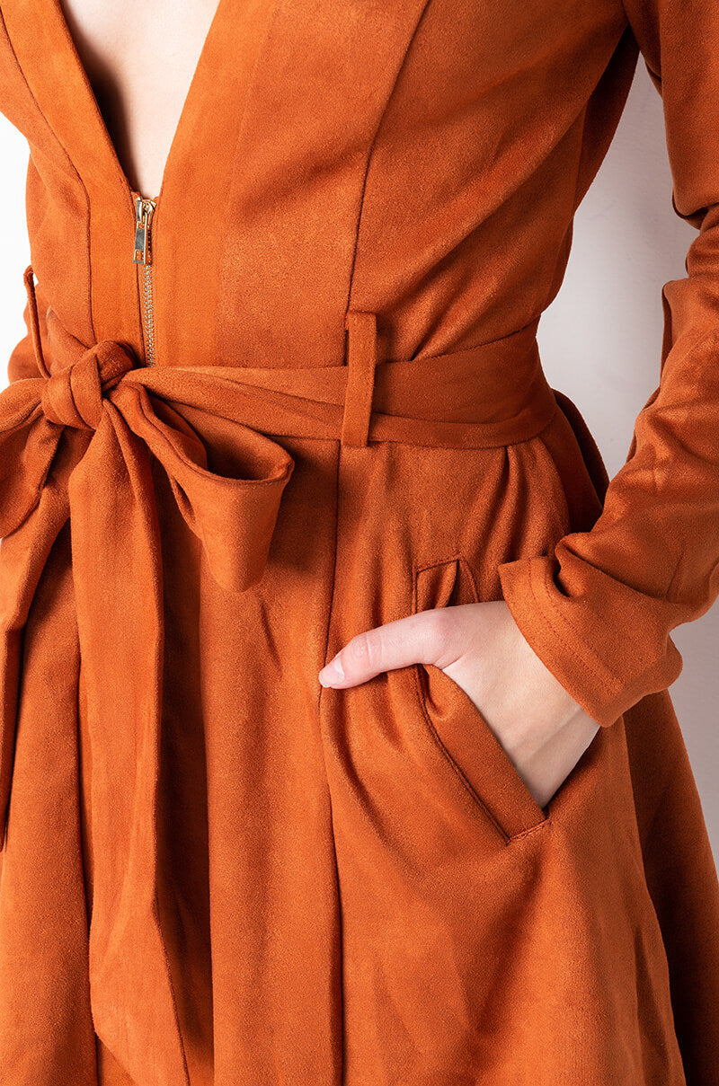 HEY THERE MINI LONG SLEEVE SUEDE DRESS AKIRA HEY THERE MINI LONG SLEEVE SUEDE DRESS AKIRA