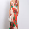 Front View Hibiscus Honey Printed Maxi Dress