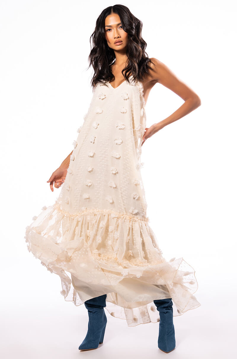 HIDDEN GARDEN FLORAL DETAIL MAXI DRESS view 0