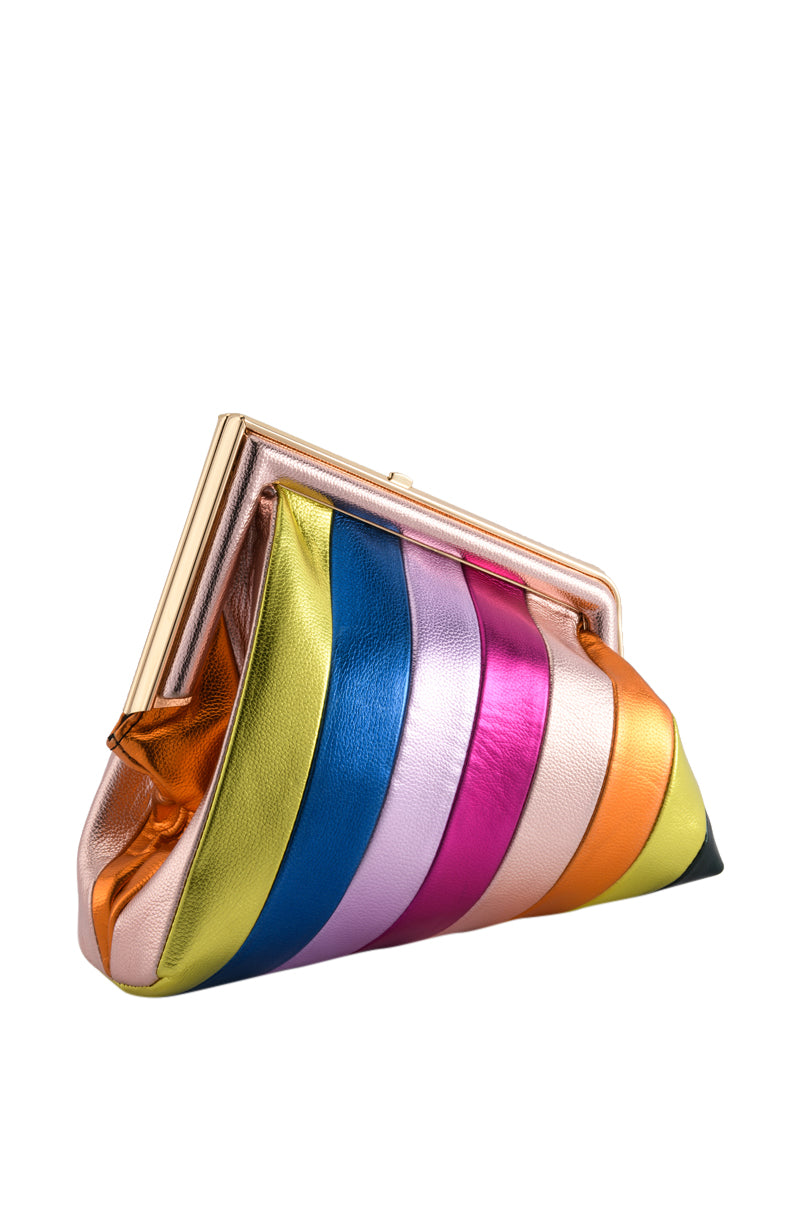 Back View Hidden Hills Metallic Clutch