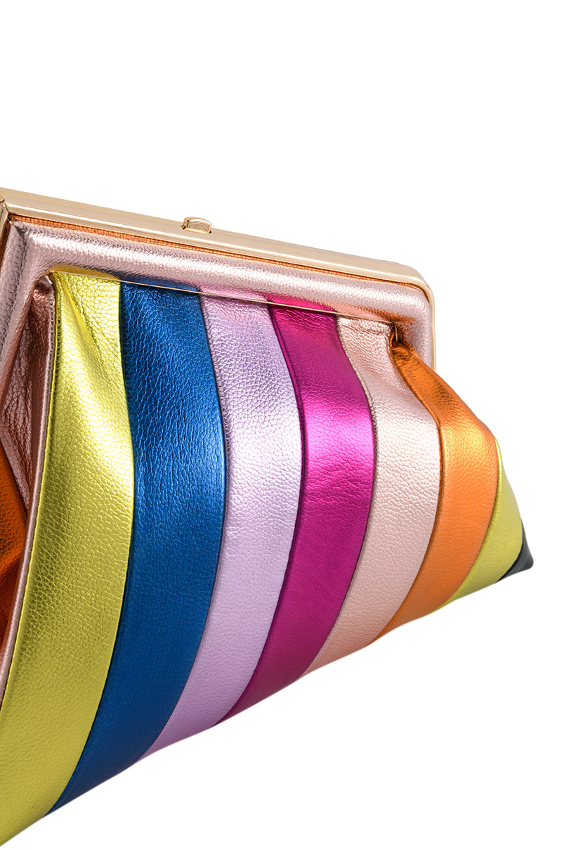 Detail View Hidden Hills Metallic Clutch