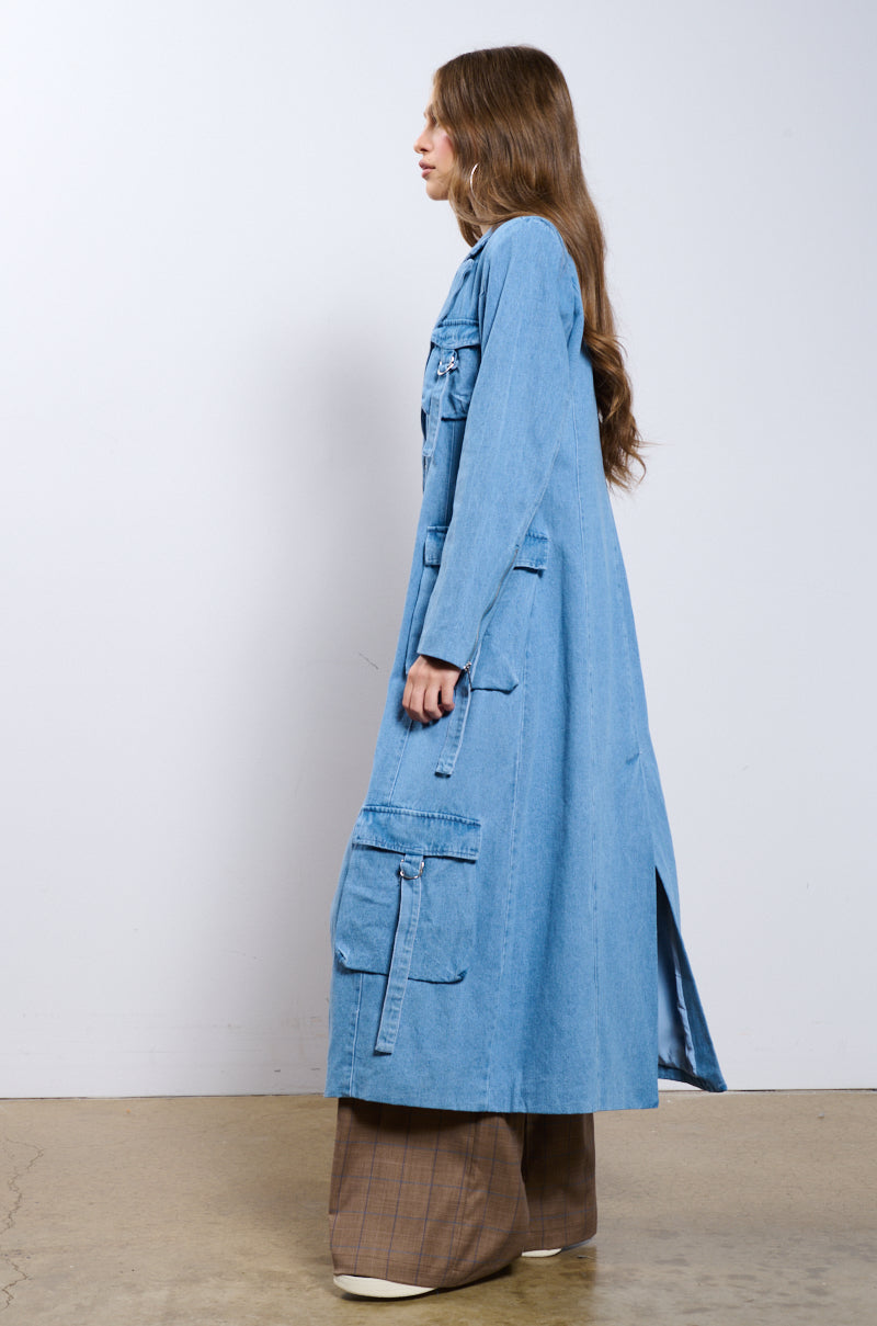Full View High Expectations Denim Trench
