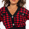 Front View High Maintenance Houndstooth Cardigan