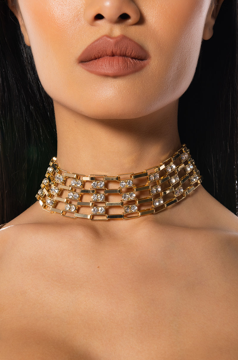 Front View High Society Embellished Choker