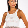 Front View High Standards Rhinestone Fringe Crop Tank