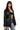 Side View Higher Love Tie Front Faux Leather Jacket In Black