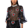 Front View Highest Honor Embellished Blouse