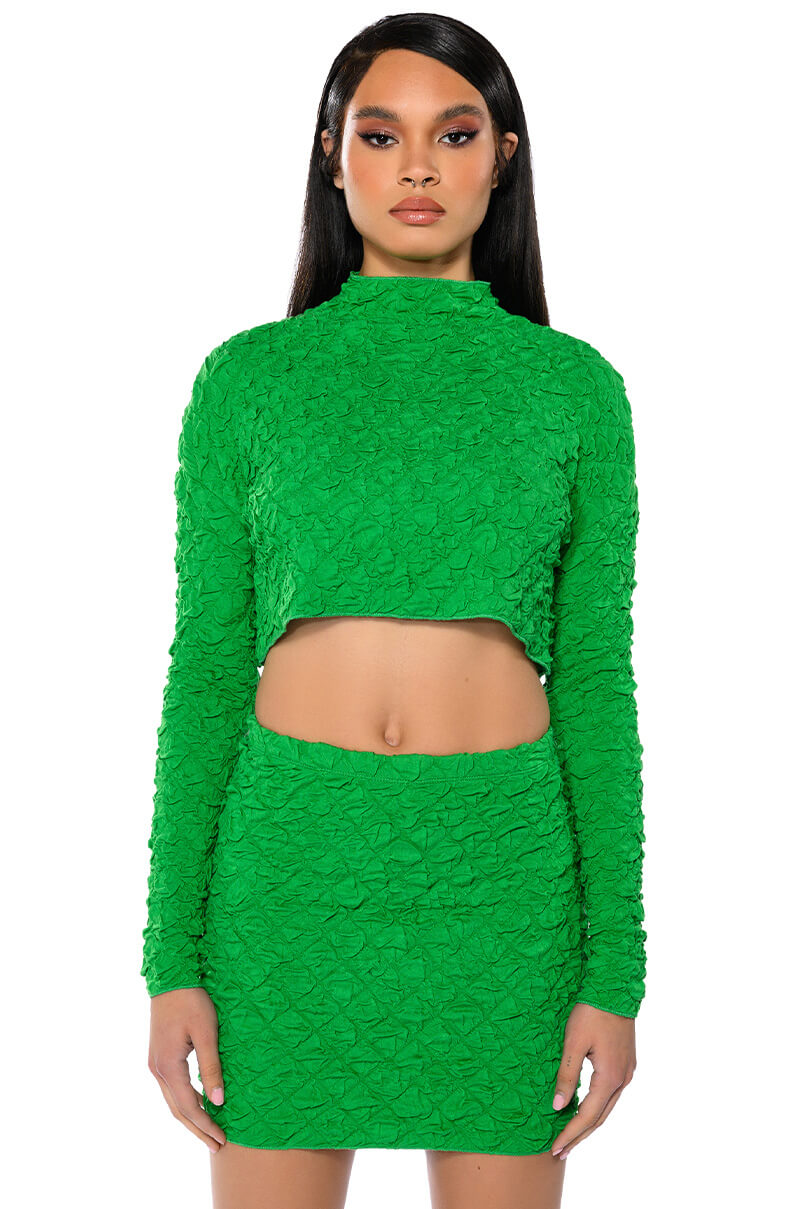 Front View Highlight Of Your Day Textured Top