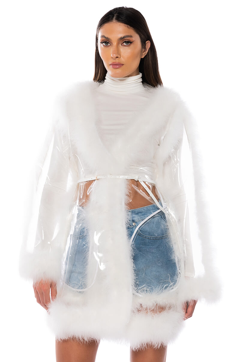 Side View Hit Rewind Pvc Feather Raincoat 1