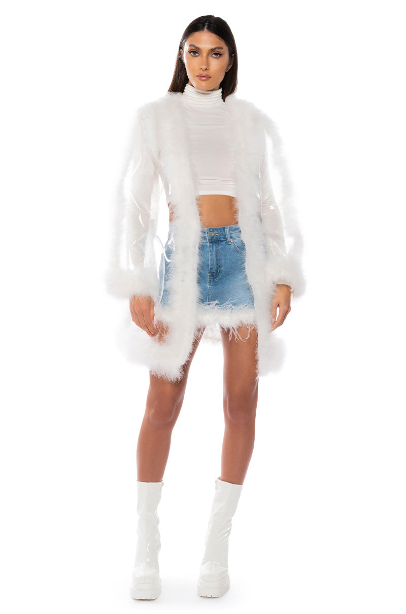Detail View Hit Rewind Pvc Feather Raincoat 3