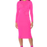 Front View Hold On Bodycon Long Sleeve Midi Dress