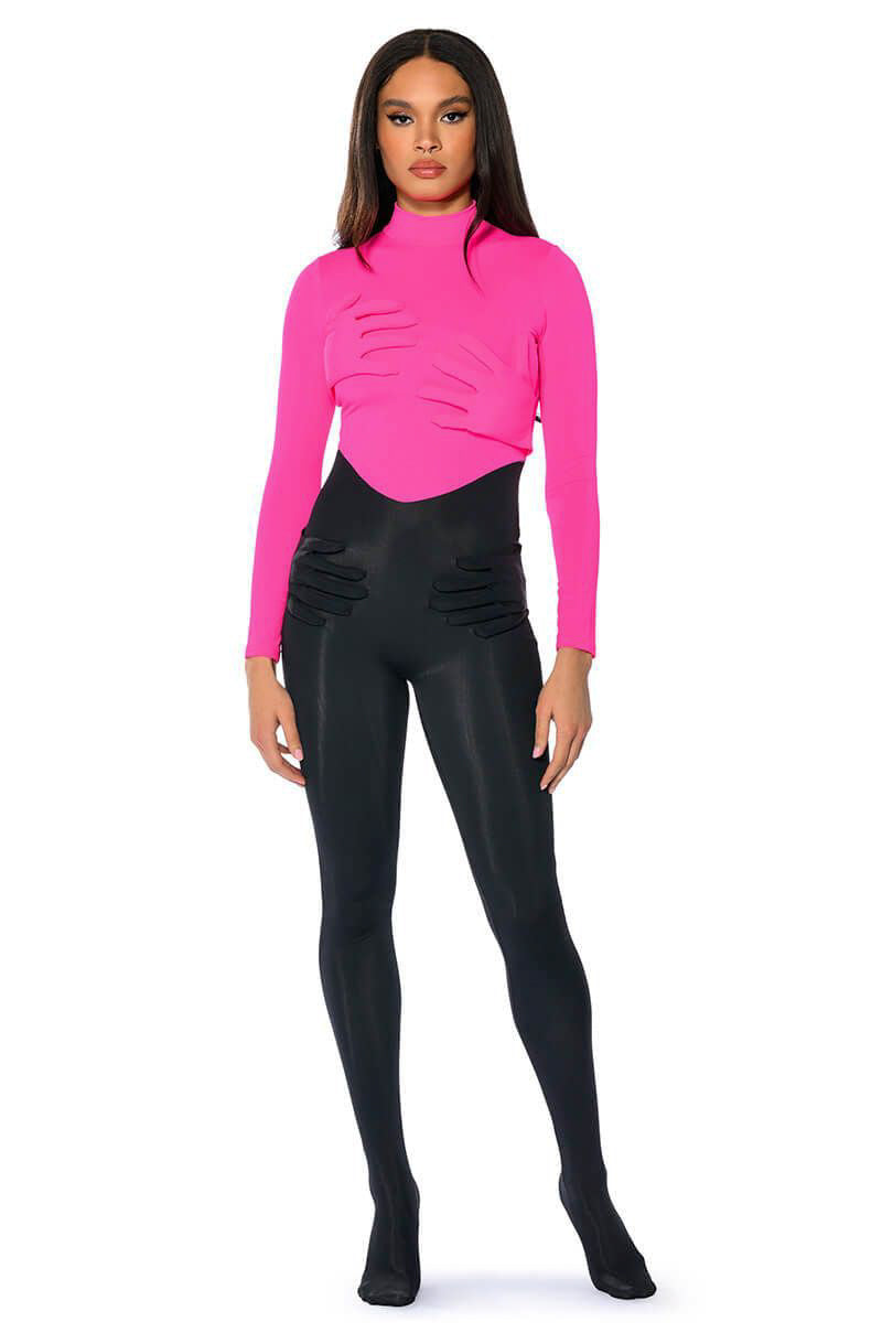 Front View Hold On Long Sleeve Jumpsuit