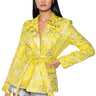 Front View Holiday Brocade Quilted Lined Blazer