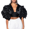 Front View Holiday Party Scrunched Sleeve Bolero