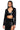 Front View Holiday Season Sequin Cover Jacket In Black