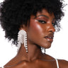 Front View Hollywood Stunna Embellished Statement Earrings