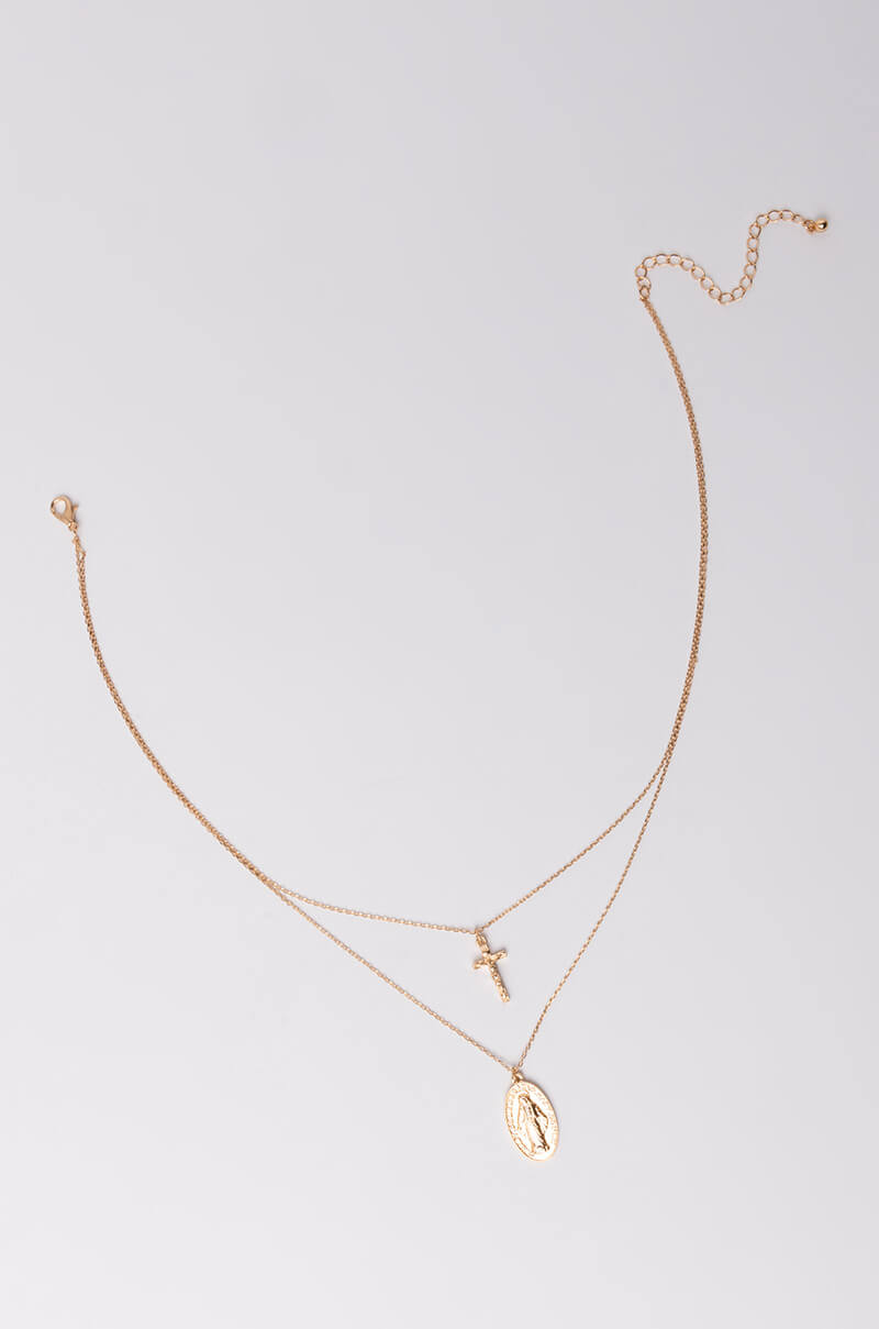 Side View Holy Nights Necklace in Gold