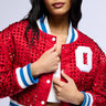 Front View Home Run Studded Bomber