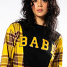 Front View Homecoming Babe Layered Crop Crewneck Sweatshirt