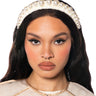 Front View Honey Honey Chenille Headband In Ivory