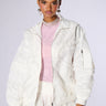 Front View Honey Lace Trim Bomber