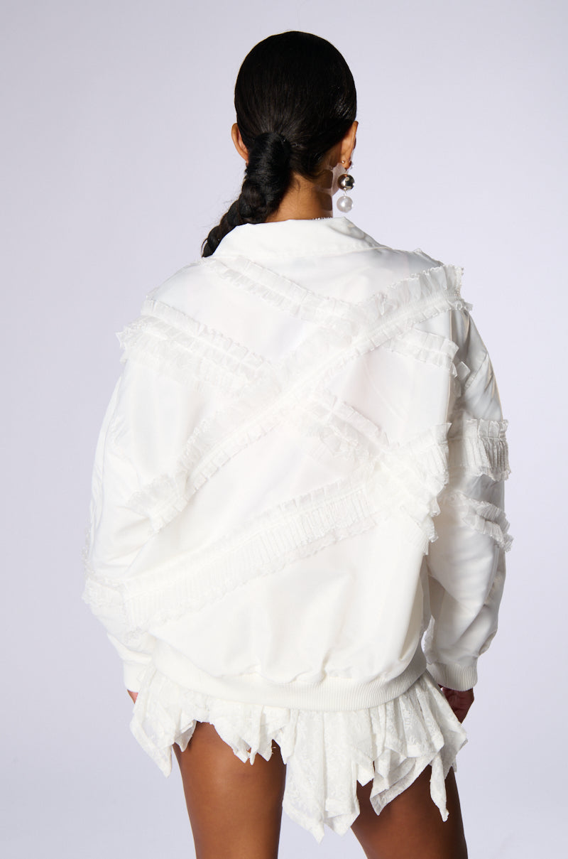 Extra View Honey Lace Trim Bomber 5
