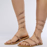 Front View Honey Rose Gold Wrap Sandal