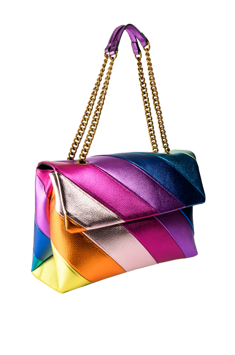 Back View Hopes And Dreams Rainbow Metallic Oversized Purse